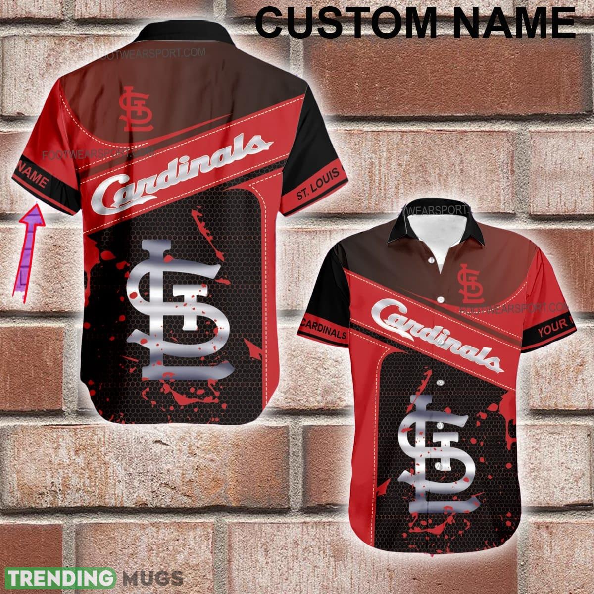 Custom Name MLB St. Louis Cardinals Logo Silver Hawaiian Shirt All Over Print Gift Summer - Custom Name MLB St. Louis Cardinals Logo Silver Hawaiian Shirt All Over Print Gift Summer Custom Name MLB St. Louis Cardinals Logo Silver Hawaiian Shirt All Over Print Gift Summer - Custom Name MLB St. Louis Cardinals Logo Silver Hawaiian Shirt All Over Print Gift Summer