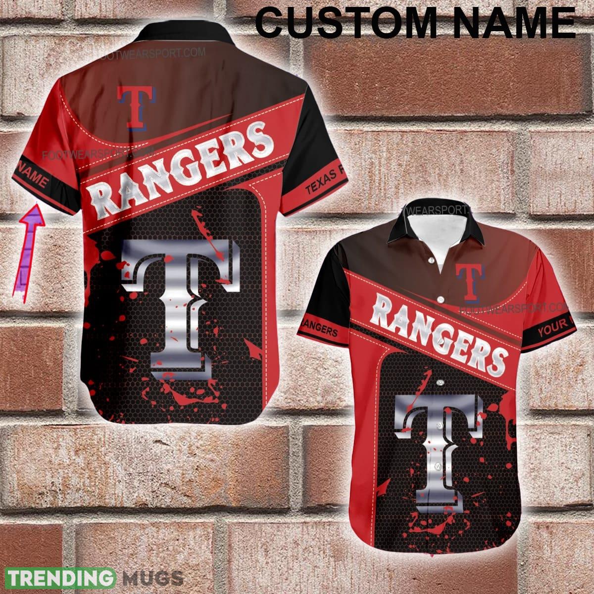 Custom Name MLB Texas Rangers Logo Silver Hawaiian Shirt For Beach - Custom Name MLB Texas Rangers Logo Silver Hawaiian Shirt For Beach Custom Name MLB Texas Rangers Logo Silver Hawaiian Shirt For Beach - Custom Name MLB Texas Rangers Logo Silver Hawaiian Shirt For Beach