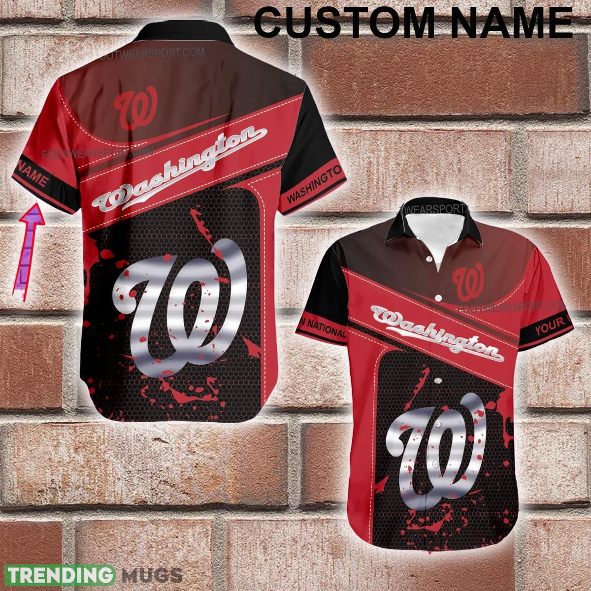 Custom Name MLB Washington Nationals Logo Silver Aloha Hawaiian Shirt Gift For Fans - Custom Name MLB Washington Nationals Logo Silver Aloha Hawaiian Shirt Gift For Fans Custom Name MLB Washington Nationals Logo Silver Aloha Hawaiian Shirt Gift For Fans - Custom Name MLB Washington Nationals Logo Silver Aloha Hawaiian Shirt Gift For Fans