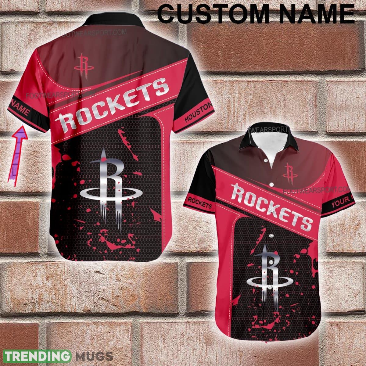 Custom Name NBA Houston Rockets Logo Silver Hawaiian Shirt AOP Gift Summer - Custom Name NBA Houston Rockets Logo Silver Hawaiian Shirt AOP Gift Summer Custom Name NBA Houston Rockets Logo Silver Hawaiian Shirt AOP Gift Summer - Custom Name NBA Houston Rockets Logo Silver Hawaiian Shirt AOP Gift Summer