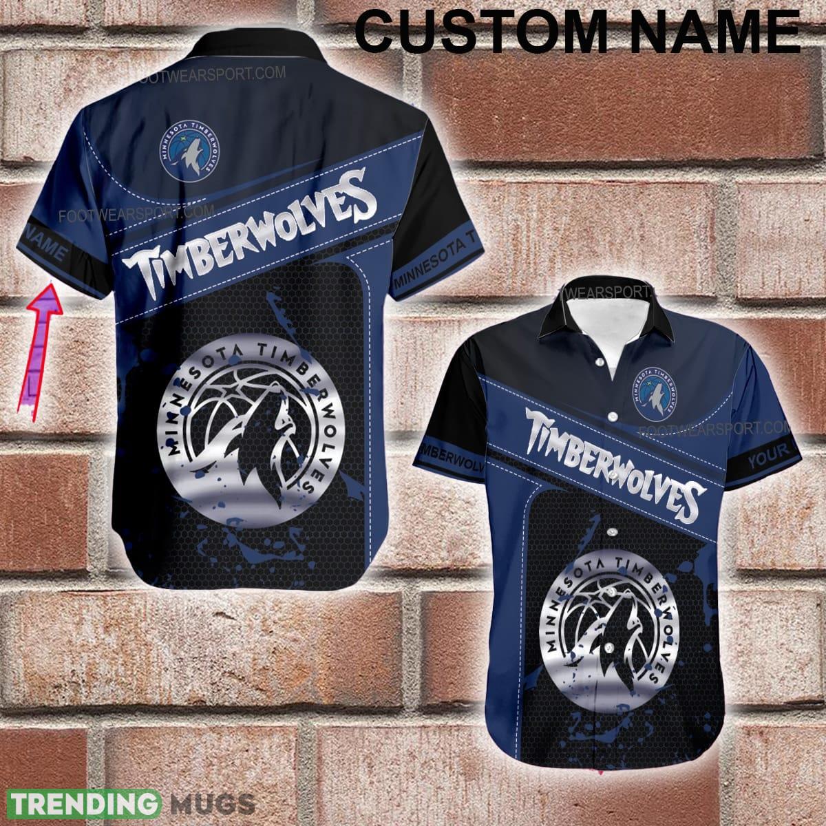 Custom Name NBA Minnesota Timberwolves Logo Silver Hawaiian Shirt AOP For Beach - Custom Name NBA Minnesota Timberwolves Logo Silver Hawaiian Shirt AOP For Beach Custom Name NBA Minnesota Timberwolves Logo Silver Hawaiian Shirt AOP For Beach - Custom Name NBA Minnesota Timberwolves Logo Silver Hawaiian Shirt AOP For Beach