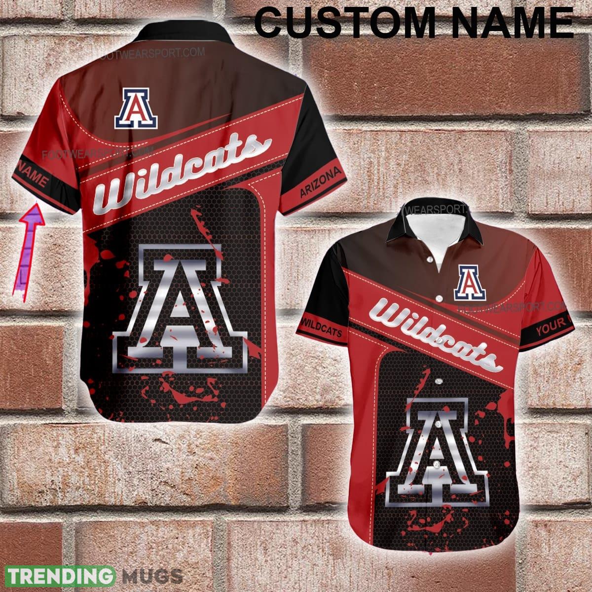 Custom Name NCAA Arizona Wildcats Logo Silver 3D Hawaiian Shirt Gift Summer - Custom Name NCAA Arizona Wildcats Logo Silver 3D Hawaiian Shirt Gift Summer Custom Name NCAA Arizona Wildcats Logo Silver 3D Hawaiian Shirt Gift Summer - Custom Name NCAA Arizona Wildcats Logo Silver 3D Hawaiian Shirt Gift Summer
