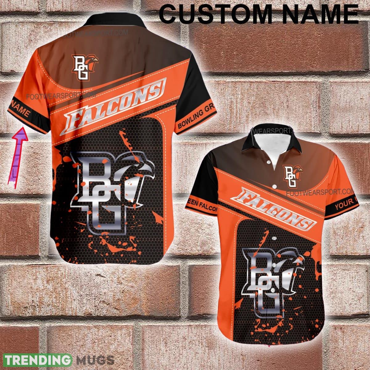 Custom Name NCAA Bowling Green Falcons Logo Silver Hawaiian Shirt All Over Print Gift For Fans - Custom Name NCAA Bowling Green Falcons Logo Silver Hawaiian Shirt All Over Print Gift For Fans Custom Name NCAA Bowling Green Falcons Logo Silver Hawaiian Shirt All Over Print Gift For Fans - Custom Name NCAA Bowling Green Falcons Logo Silver Hawaiian Shirt All Over Print Gift For Fans