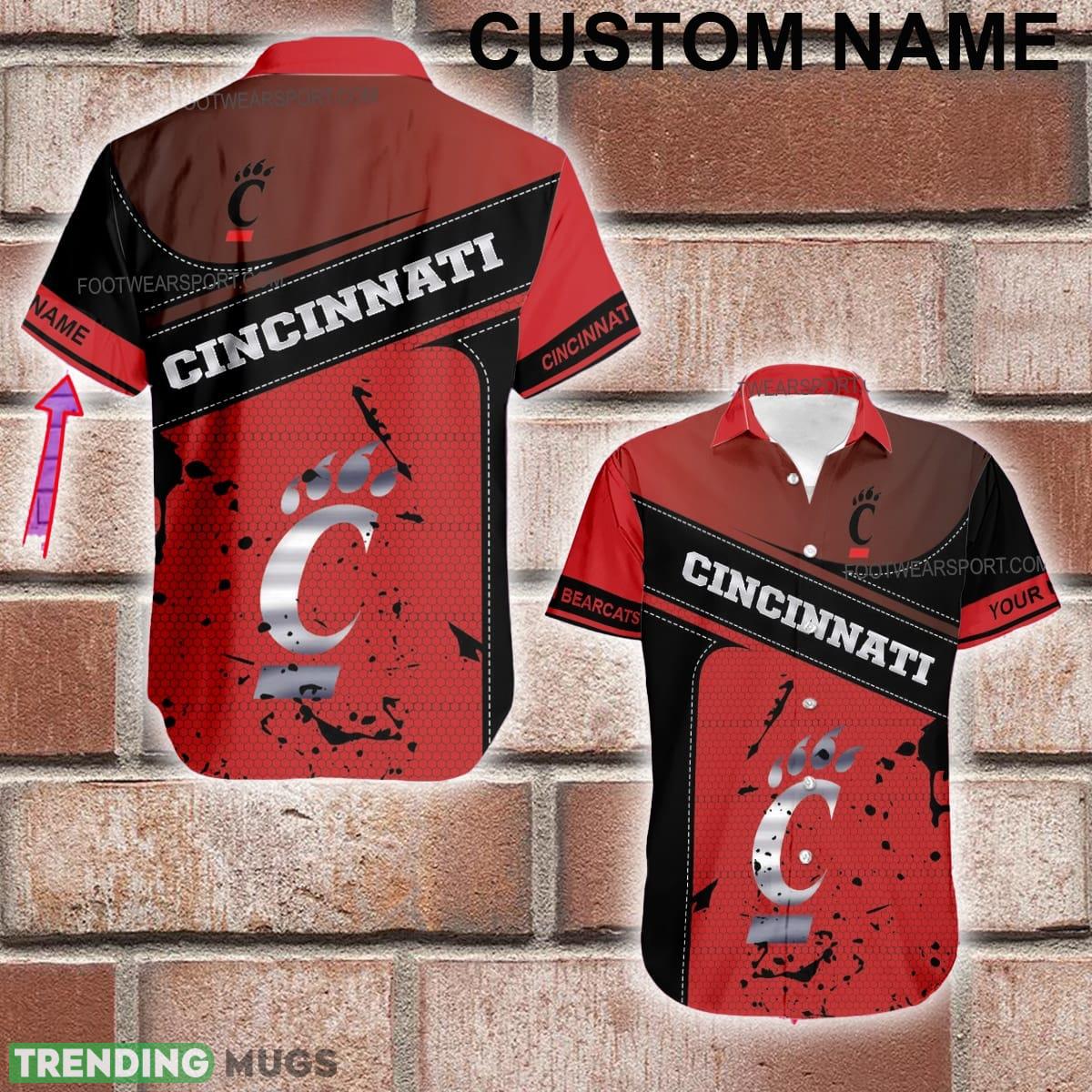Custom Name NCAA Cincinnati Bearcats Logo Silver AOP Hawaiian Shirt Gift Summer - Custom Name NCAA Cincinnati Bearcats Logo Silver AOP Hawaiian Shirt Gift Summer Custom Name NCAA Cincinnati Bearcats Logo Silver AOP Hawaiian Shirt Gift Summer - Custom Name NCAA Cincinnati Bearcats Logo Silver AOP Hawaiian Shirt Gift Summer