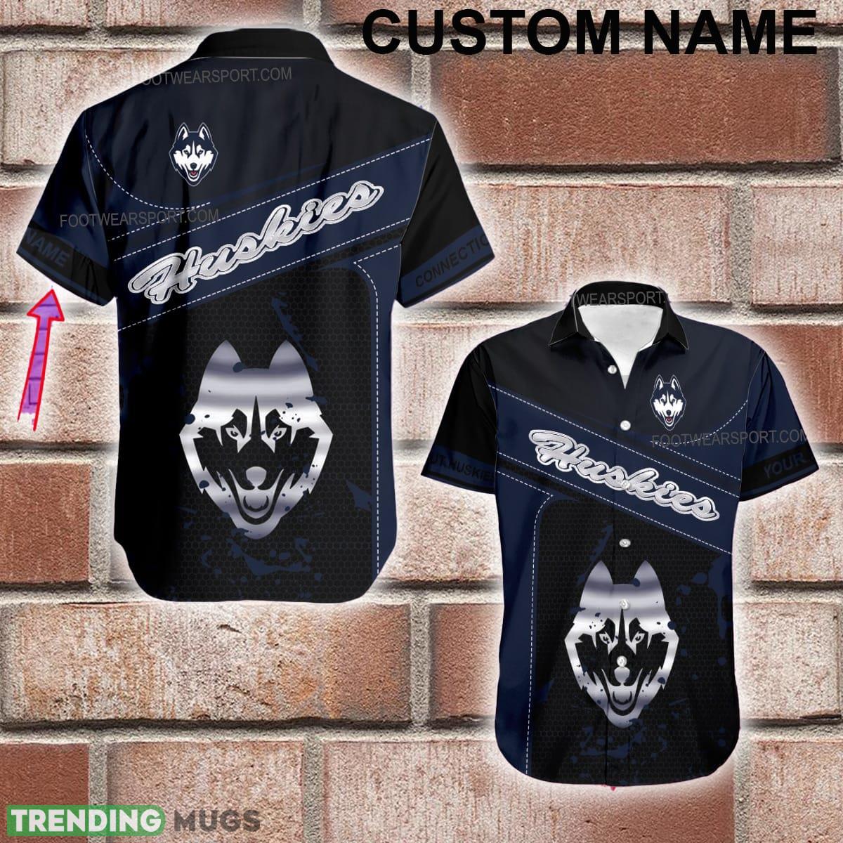 Custom Name NCAA Connecticut Huskies Logo Silver Aloha Hawaiian Shirt Gift Summer - Custom Name NCAA Connecticut Huskies Logo Silver Aloha Hawaiian Shirt Gift Summer Custom Name NCAA Connecticut Huskies Logo Silver Aloha Hawaiian Shirt Gift Summer - Custom Name NCAA Connecticut Huskies Logo Silver Aloha Hawaiian Shirt Gift Summer