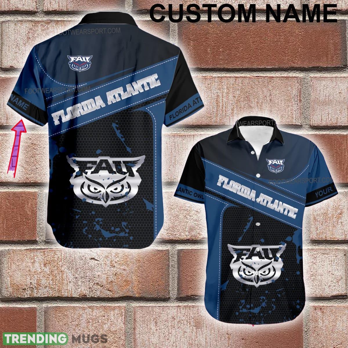 Custom Name NCAA Florida Atlantic Owls Logo Silver Hawaiian Shirt Gift Summer - Custom Name NCAA Florida Atlantic Owls Logo Silver Hawaiian Shirt Gift Summer Custom Name NCAA Florida Atlantic Owls Logo Silver Hawaiian Shirt Gift Summer - Custom Name NCAA Florida Atlantic Owls Logo Silver Hawaiian Shirt Gift Summer