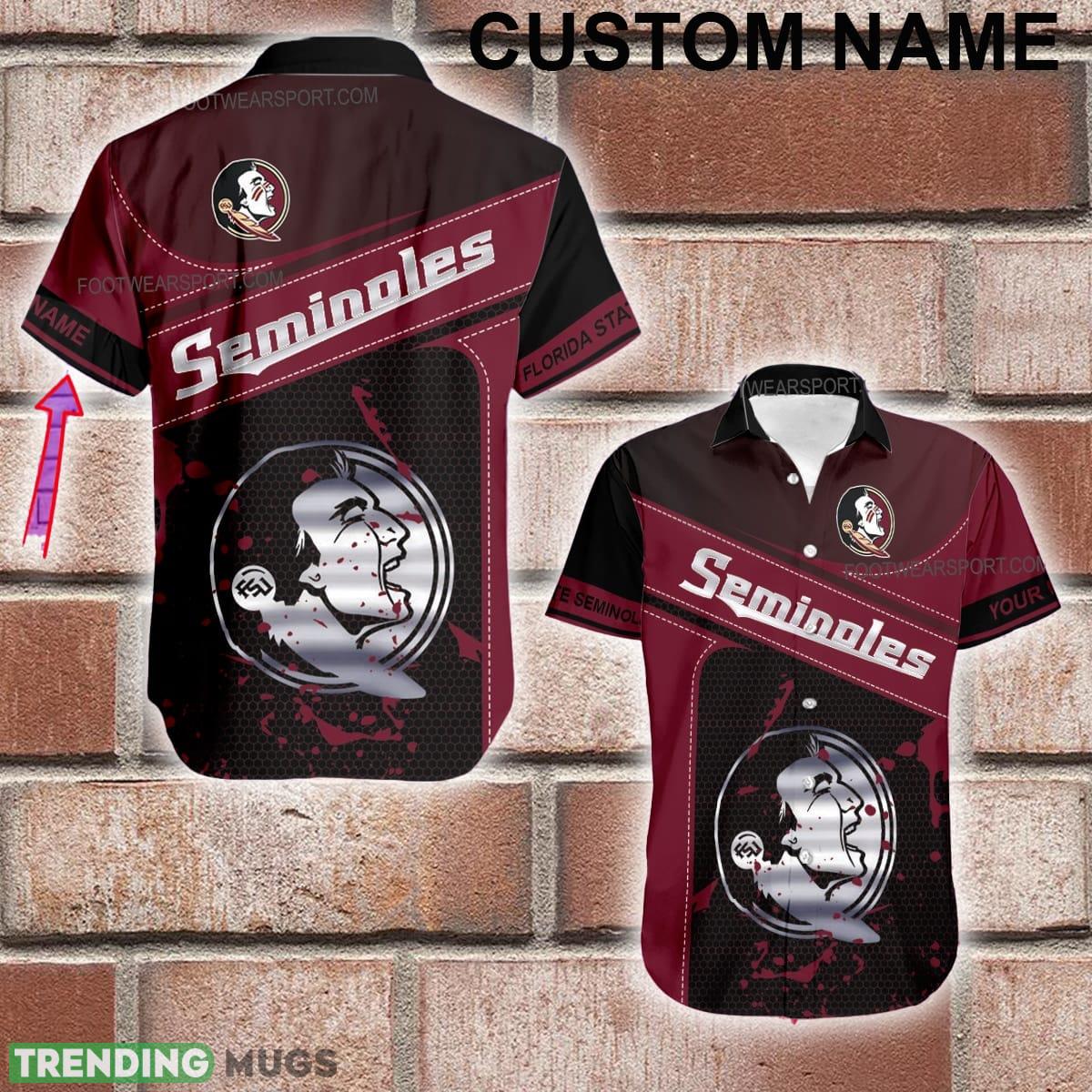 Custom Name NCAA Florida State Seminoles Logo Silver Aloha Hawaiian Shirt For Beach - Custom Name NCAA Florida State Seminoles Logo Silver Aloha Hawaiian Shirt For Beach Custom Name NCAA Florida State Seminoles Logo Silver Aloha Hawaiian Shirt For Beach - Custom Name NCAA Florida State Seminoles Logo Silver Aloha Hawaiian Shirt For Beach