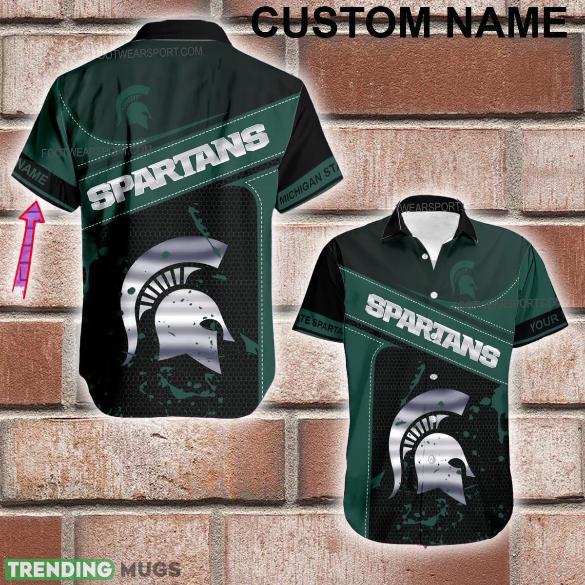 Custom Name NCAA Michigan State Spartans Logo Silver 3D Hawaiian Shirt Special Gifts - Custom Name NCAA Michigan State Spartans Logo Silver 3D Hawaiian Shirt Special Gifts Custom Name NCAA Michigan State Spartans Logo Silver 3D Hawaiian Shirt Special Gifts - Custom Name NCAA Michigan State Spartans Logo Silver 3D Hawaiian Shirt Special Gifts