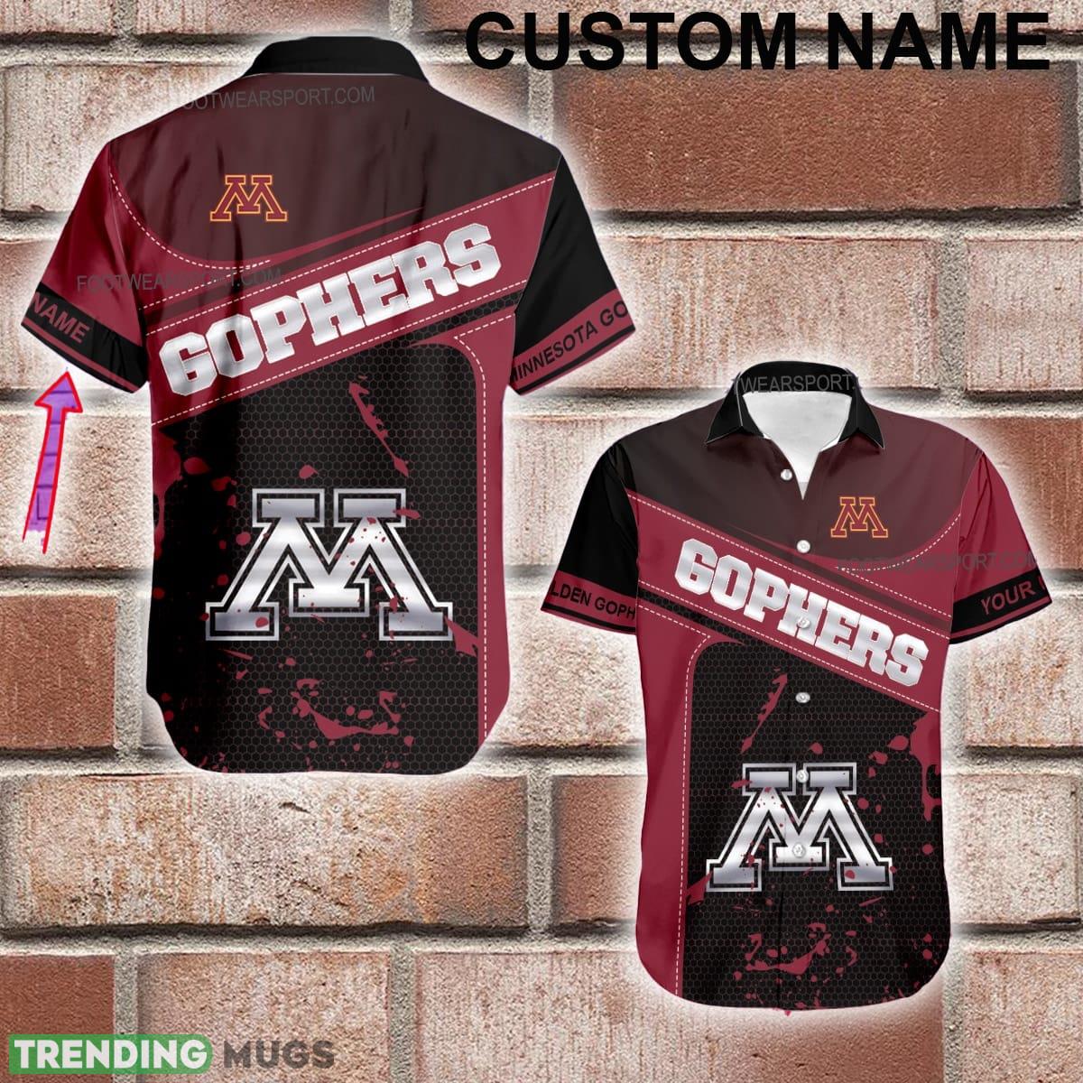 Custom Name NCAA Minnesota Golden Gophers Logo Silver Hawaiian Shirt AOP Gift For Fans - Custom Name NCAA Minnesota Golden Gophers Logo Silver Hawaiian Shirt AOP Gift For Fans Custom Name NCAA Minnesota Golden Gophers Logo Silver Hawaiian Shirt AOP Gift For Fans - Custom Name NCAA Minnesota Golden Gophers Logo Silver Hawaiian Shirt AOP Gift For Fans