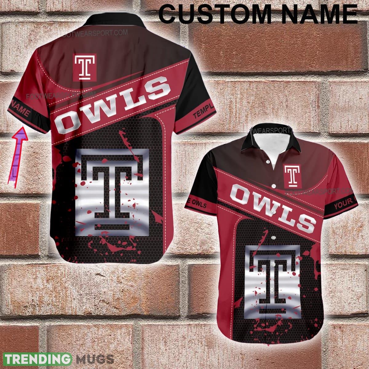 Custom Name NCAA Temple Owls Logo Silver Aloha Hawaiian Shirt For Beach - Custom Name NCAA Temple Owls Logo Silver Aloha Hawaiian Shirt For Beach Custom Name NCAA Temple Owls Logo Silver Aloha Hawaiian Shirt For Beach - Custom Name NCAA Temple Owls Logo Silver Aloha Hawaiian Shirt For Beach