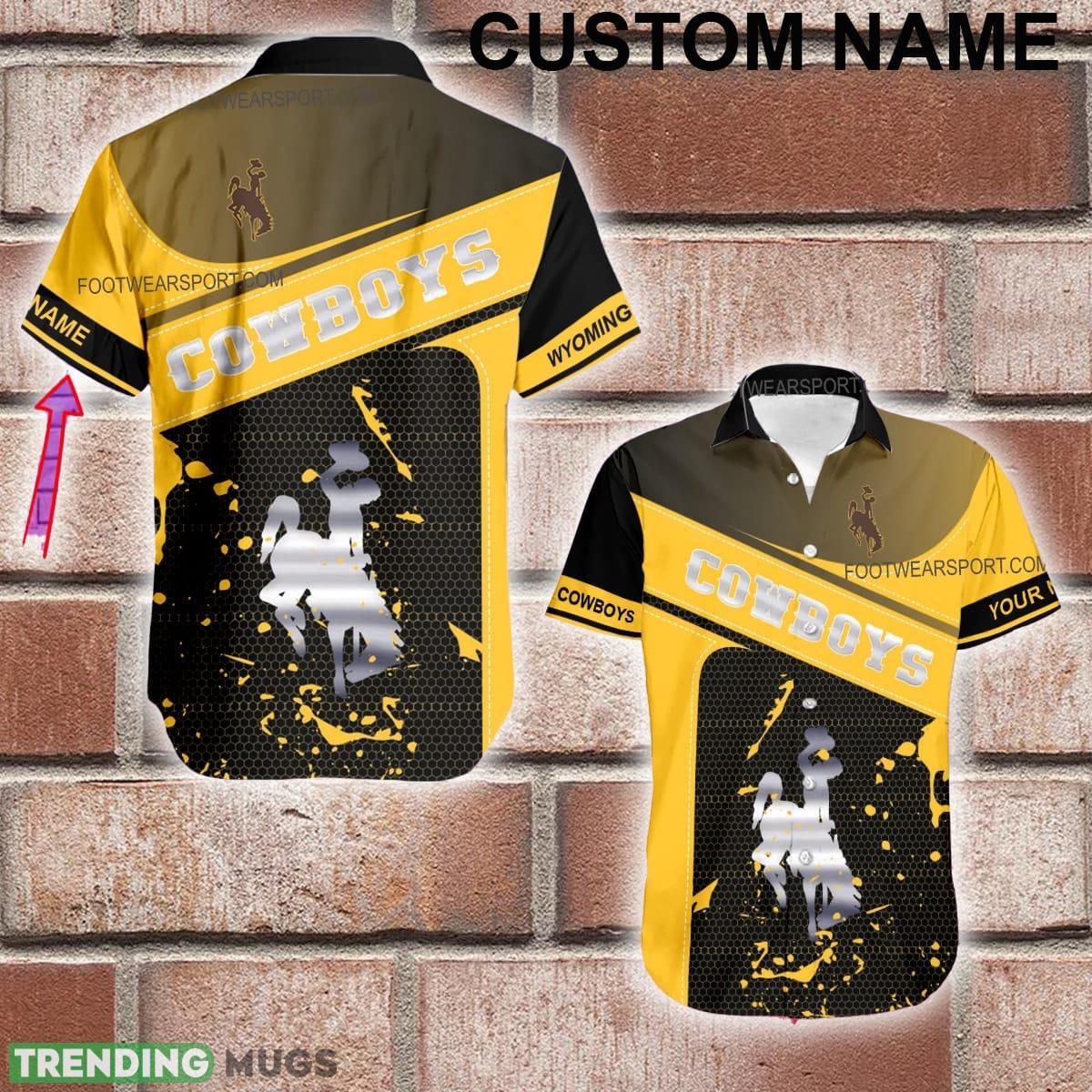 Custom Name NCAA Wyoming Cowboys Logo Silver Aloha Hawaiian Shirt Gift Summer - Custom Name NCAA Wyoming Cowboys Logo Silver Aloha Hawaiian Shirt Gift Summer Custom Name NCAA Wyoming Cowboys Logo Silver Aloha Hawaiian Shirt Gift Summer - Custom Name NCAA Wyoming Cowboys Logo Silver Aloha Hawaiian Shirt Gift Summer
