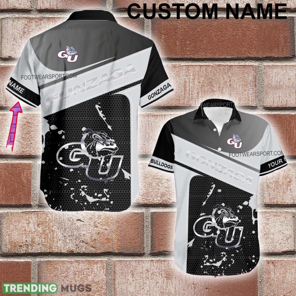 Custom Name NCAA2 Gonzaga Bulldogs Logo Silver Aloha Hawaiian Shirt For Beach - Custom Name NCAA2 Gonzaga Bulldogs Logo Silver Aloha Hawaiian Shirt For Beach Custom Name NCAA2 Gonzaga Bulldogs Logo Silver Aloha Hawaiian Shirt For Beach - Custom Name NCAA2 Gonzaga Bulldogs Logo Silver Aloha Hawaiian Shirt For Beach
