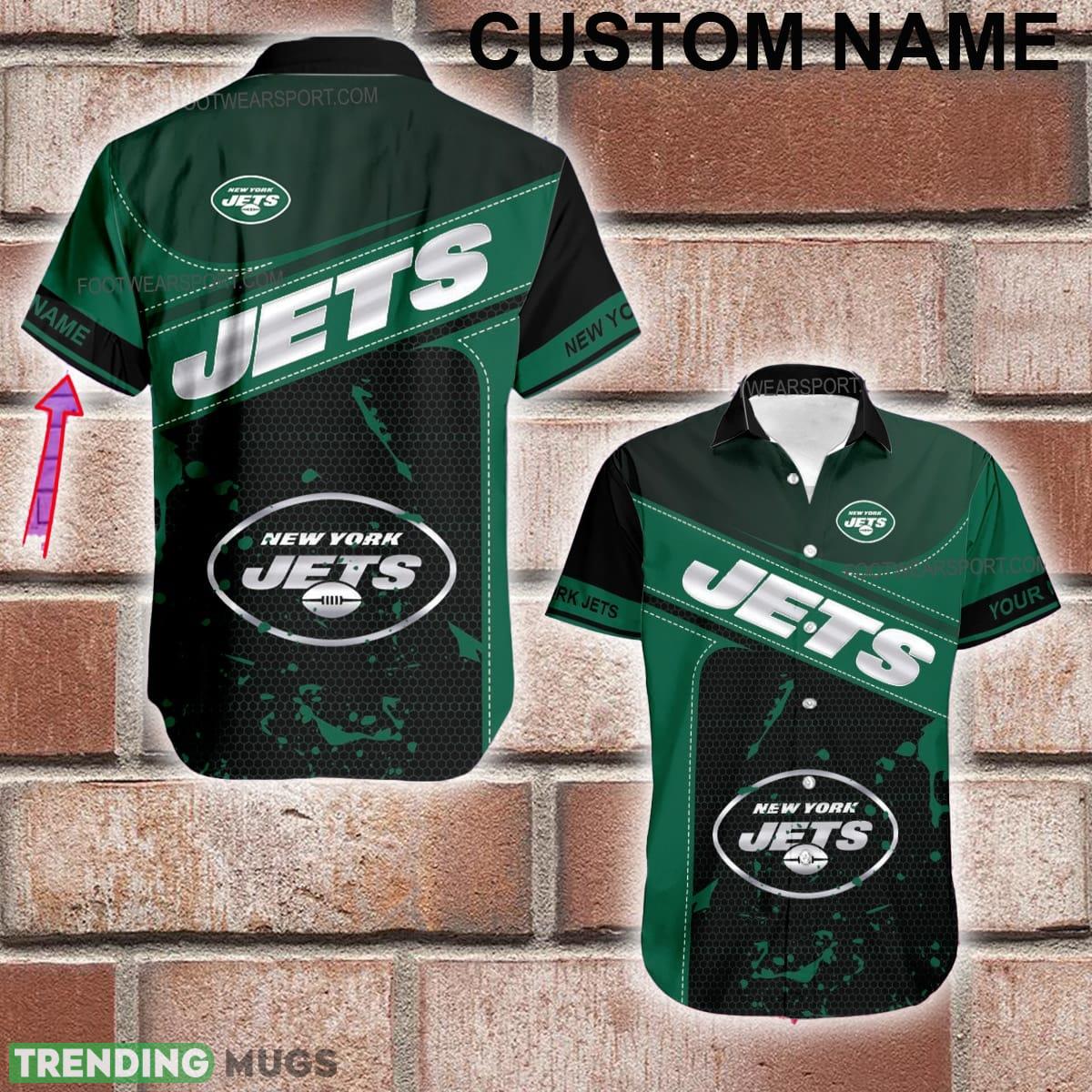 Custom Name NFL New York Jets Logo Silver 3D Hawaiian Shirt Gift Summer - Custom Name NFL New York Jets Logo Silver 3D Hawaiian Shirt Gift Summer Custom Name NFL New York Jets Logo Silver 3D Hawaiian Shirt Gift Summer - Custom Name NFL New York Jets Logo Silver 3D Hawaiian Shirt Gift Summer