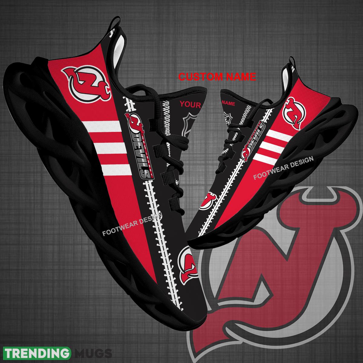 Custom Name NHL New Jersey Devils Logo New Max Soul Shoes For Big Fans Runing Sneakers Gift - NHL New Jersey Devils Logo New Chunky Shoes Photo 1