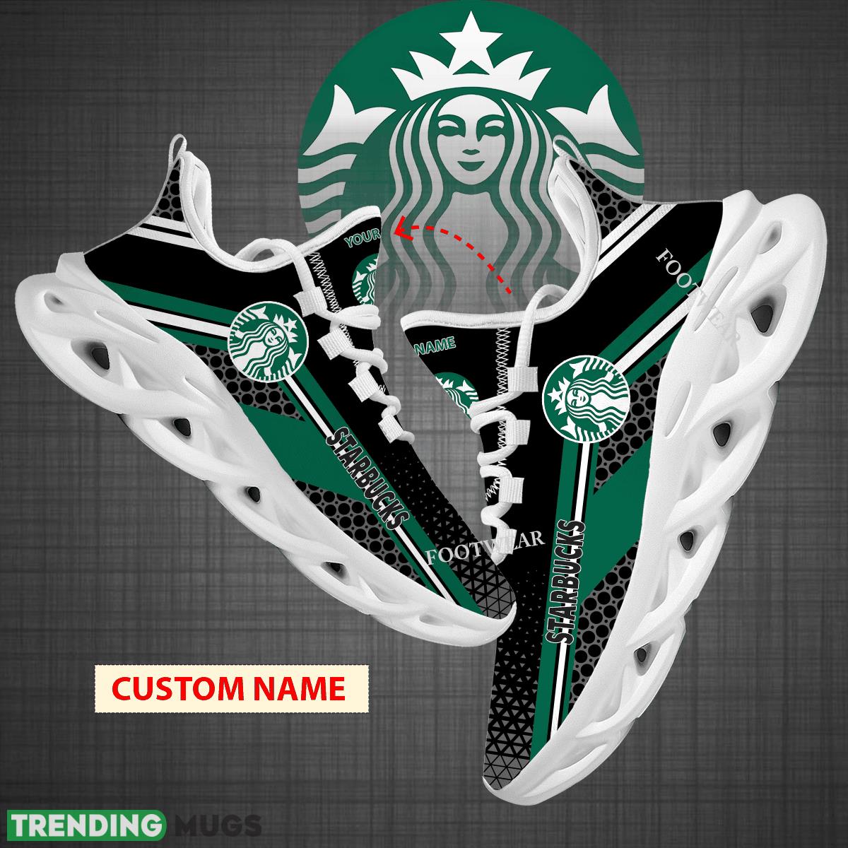 Custom Name Starbucks Logo Max Soul Shoes For Big Fans Runing Sneakers Gift - starbucks Logo Personalized Chunky Shoes Photo 1