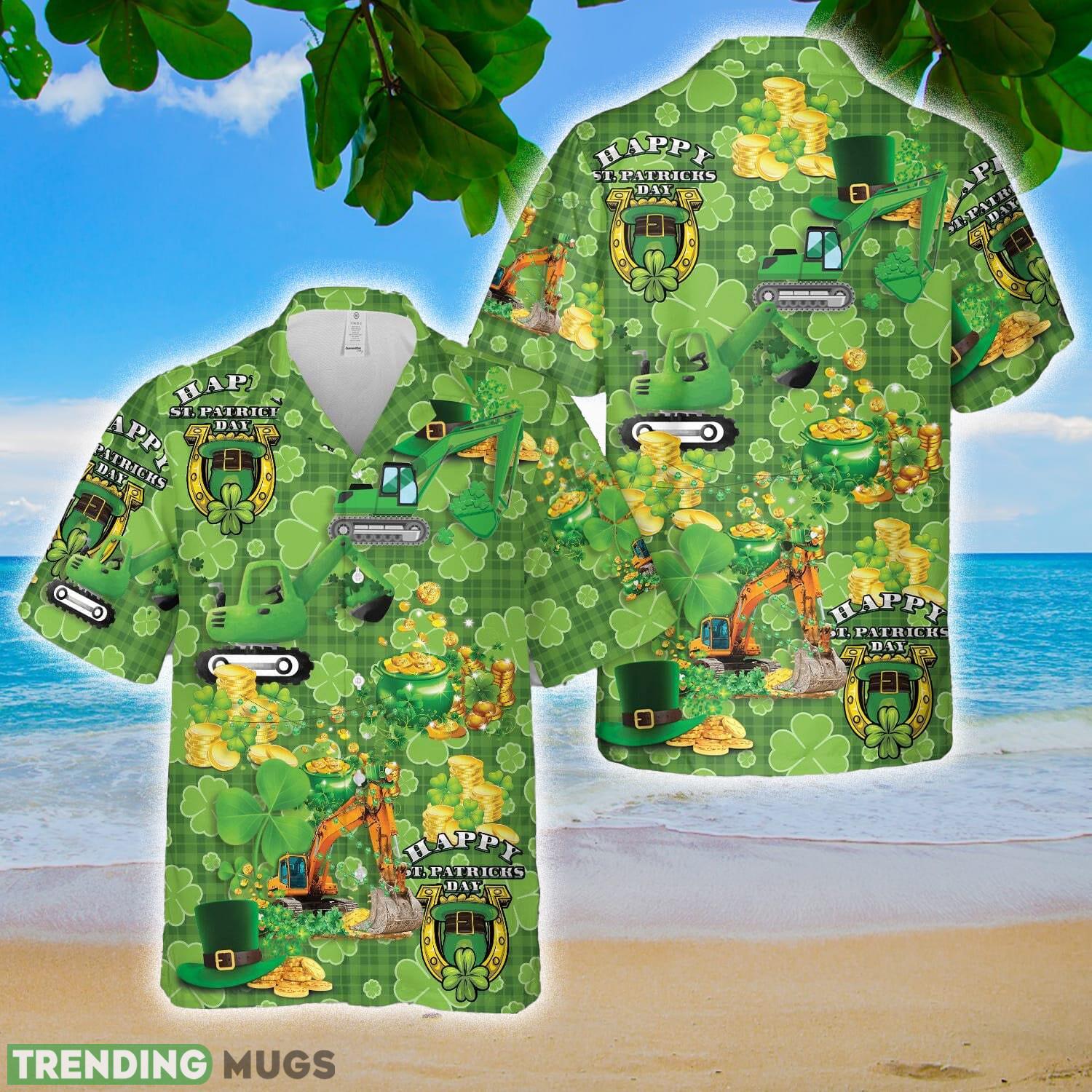 Excavator St Patrick's Day Hawaiian Shirt Summer Holidays Hawaiian Shirt Excavator St Patrick's Day Hawaiian Shirt Summer Holidays - Excavator St Patrick's Day Hawaiian Shirt Summer Holidays