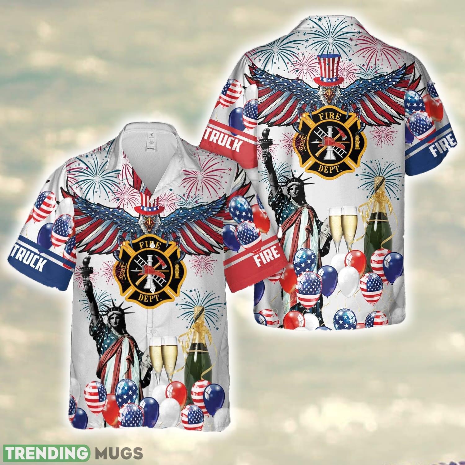 Fire Truck, 4th Of July Eagle Patriotic Hawaiian Shirt - Fire Truck, 4th Of July Eagle Patriotic Hawaiian Shirt Fire Truck, 4th Of July Eagle Patriotic Hawaiian Shirt - Fire Truck, 4th Of July Eagle Patriotic Hawaiian Shirt