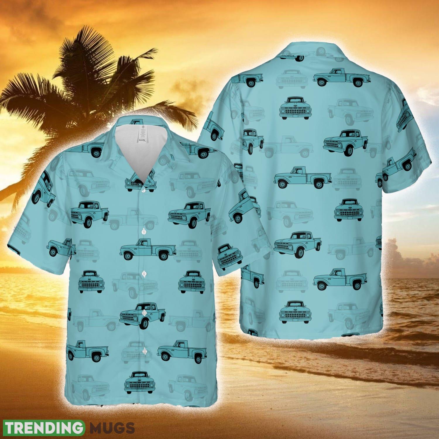 Ford F100 1965 Silhouette Hawaiian Shirt Summer Holidays - Ford F100 1965 Silhouette Hawaiian Shirt Summer Holidays