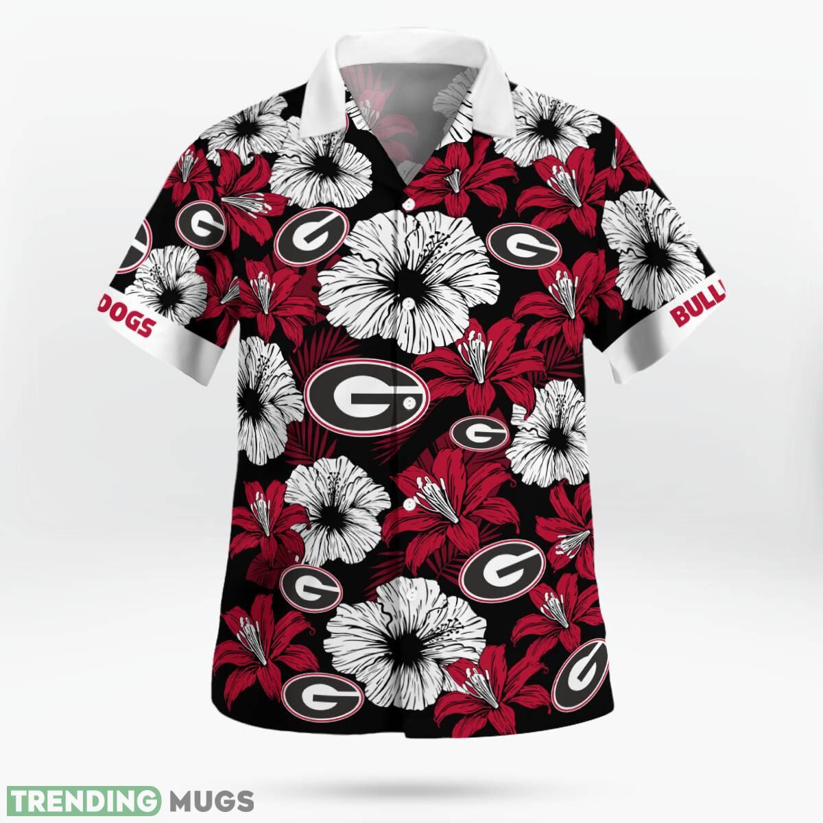 Georgia Bulldogs Flower Tropical Floral Aloha Hawaiian Shirt For Men Women Hawaiian Shirt Georgia Bulldogs Flower Tropical Floral Aloha Hawaiian Shirt For Men Women Hawaiian Shirt
