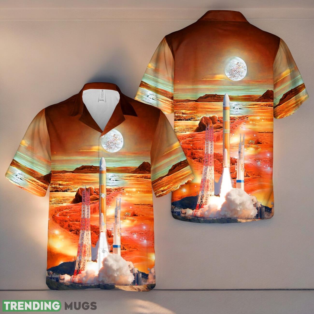 Japanese Jaxa H3 Rocket Hawaiian Shirt Product Photo 1 Japanese Jaxa H3 Rocket Hawaiian Shirt Product Photo 1