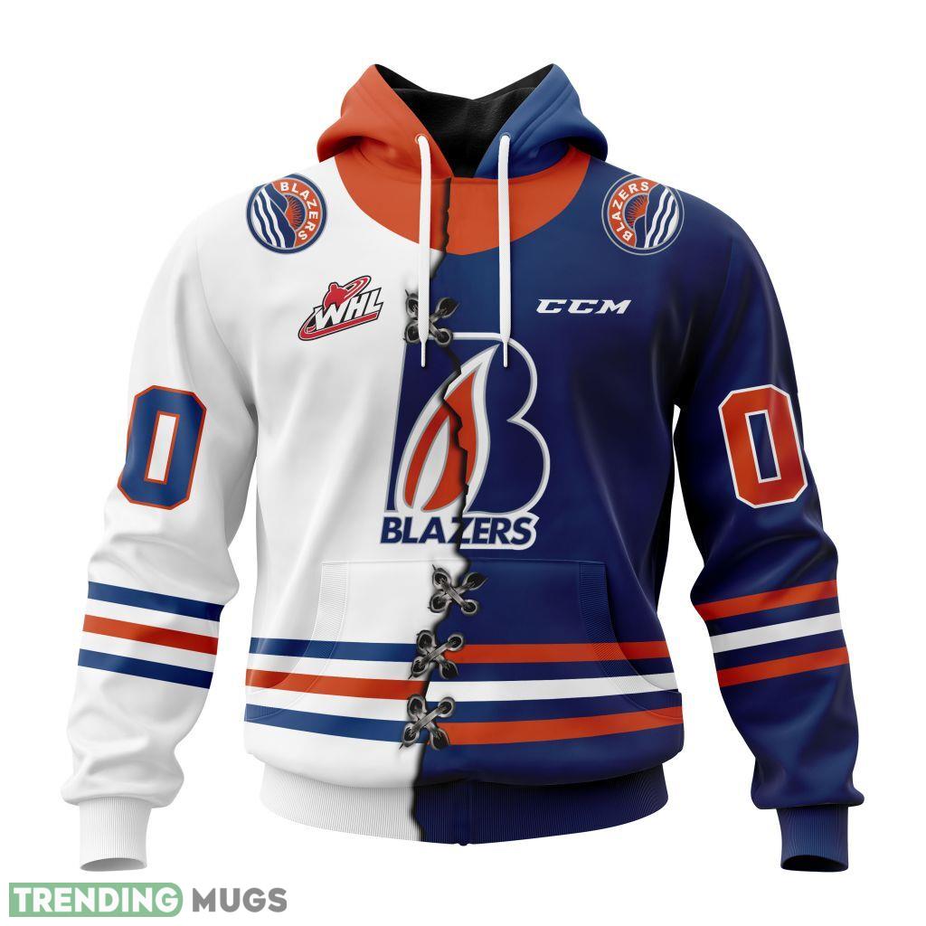 Kamloops Blazers Western Hockey League WHL Mix Home And Away Jersey 3D Hoodie, AOP Custom Number And Name - Kamloops Blazers Western Hockey League WHL Personalized Photo 1