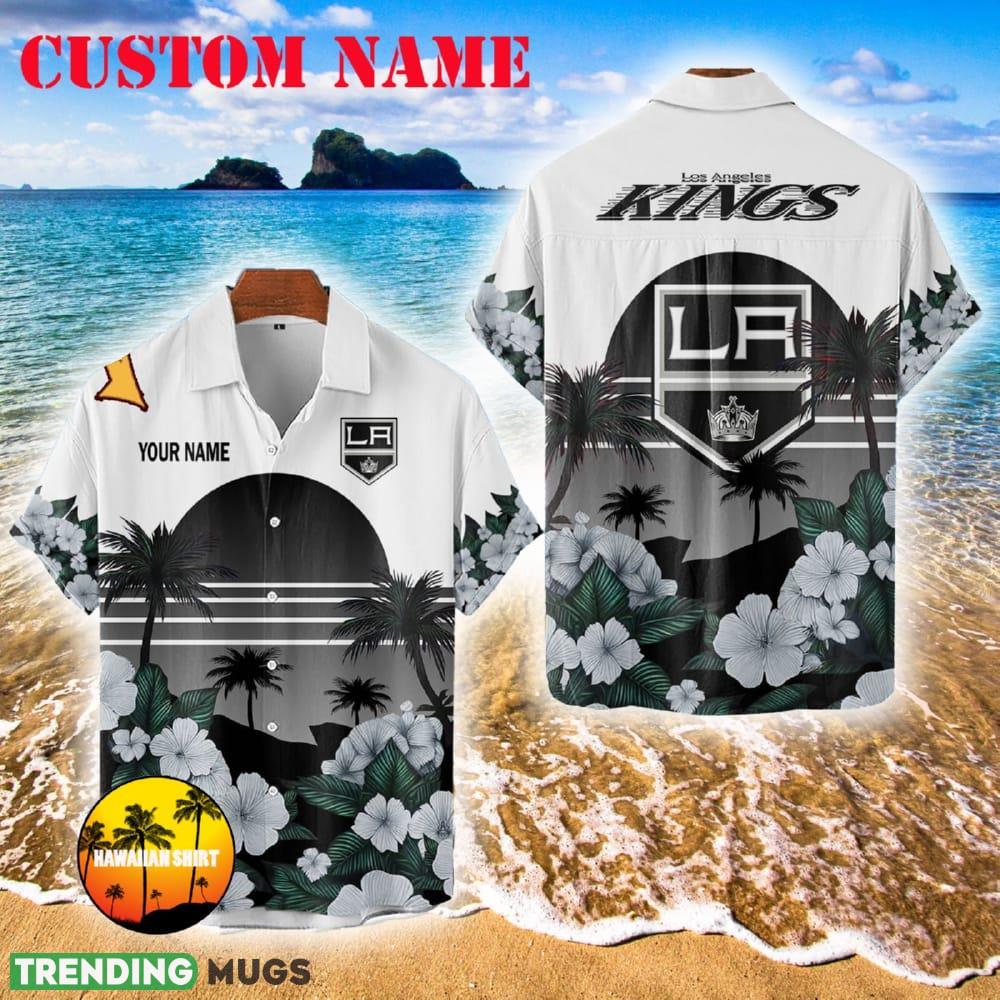 Los Angeles Kings Islander Logo All Over Print Hawaiian Shirt And Short Custom Name Gift For Fans - Los Angeles Kings Hawaiian Shirt And Shorts Flower Personalized_1 Los Angeles Kings Islander Logo All Over Print Hawaiian Shirt And Short Custom Name Gift For Fans - Los Angeles Kings Hawaiian Shirt And Shorts Flower Personalized_1