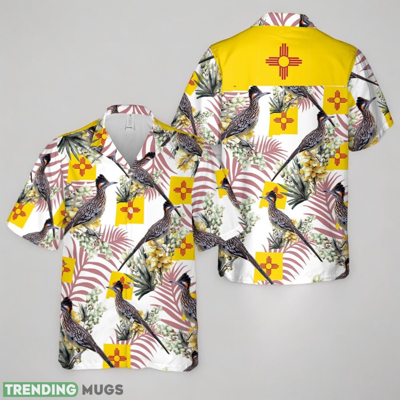 New Mexico Greater Roadrunner And Yucca Flower Hawaiian Shirt Product Photo 1 New Mexico Greater Roadrunner And Yucca Flower Hawaiian Shirt Product Photo 1