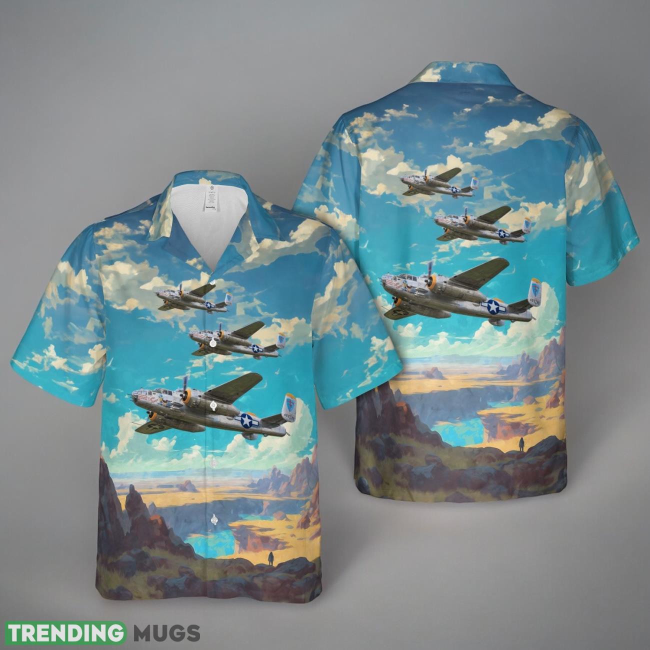 North American B-25J Mitchell Super Rabbit Hawaiian Shirt Product Photo 1
