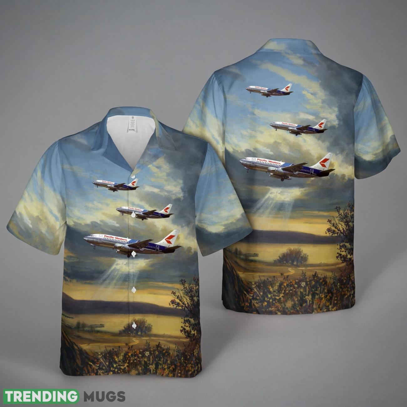 Pacific Western Airlines Boeing 737-275-Adv Hawaiian Shirt Product Photo 1 Pacific Western Airlines Boeing 737-275-Adv Hawaiian Shirt Product Photo 1