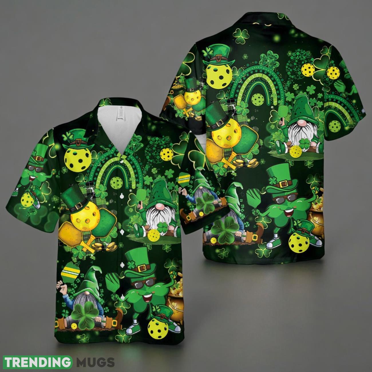 Pickleball Ball Lucky Shamrock St. Patrick's Day Hawaiian Shirt Product Photo 1 Pickleball Ball Lucky Shamrock St. Patrick's Day Hawaiian Shirt Product Photo 1