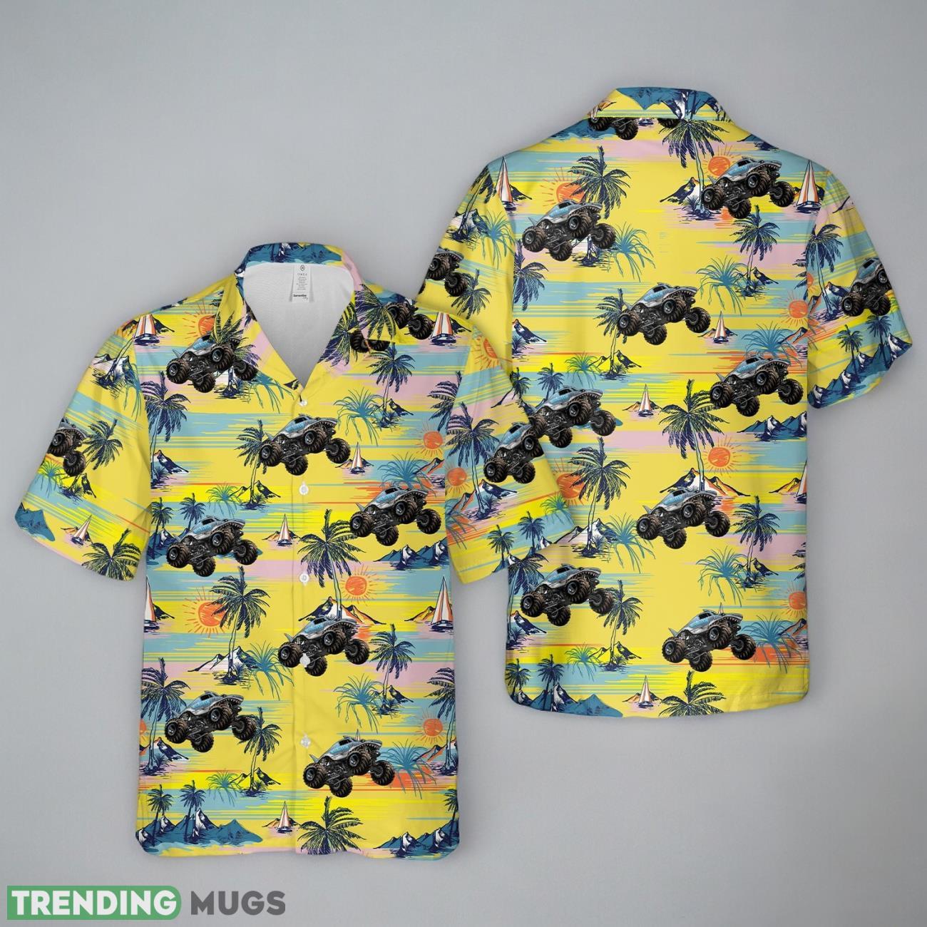 Shark Monster Truck Hawaiian Shirt Product Photo 1 Shark Monster Truck Hawaiian Shirt Product Photo 1