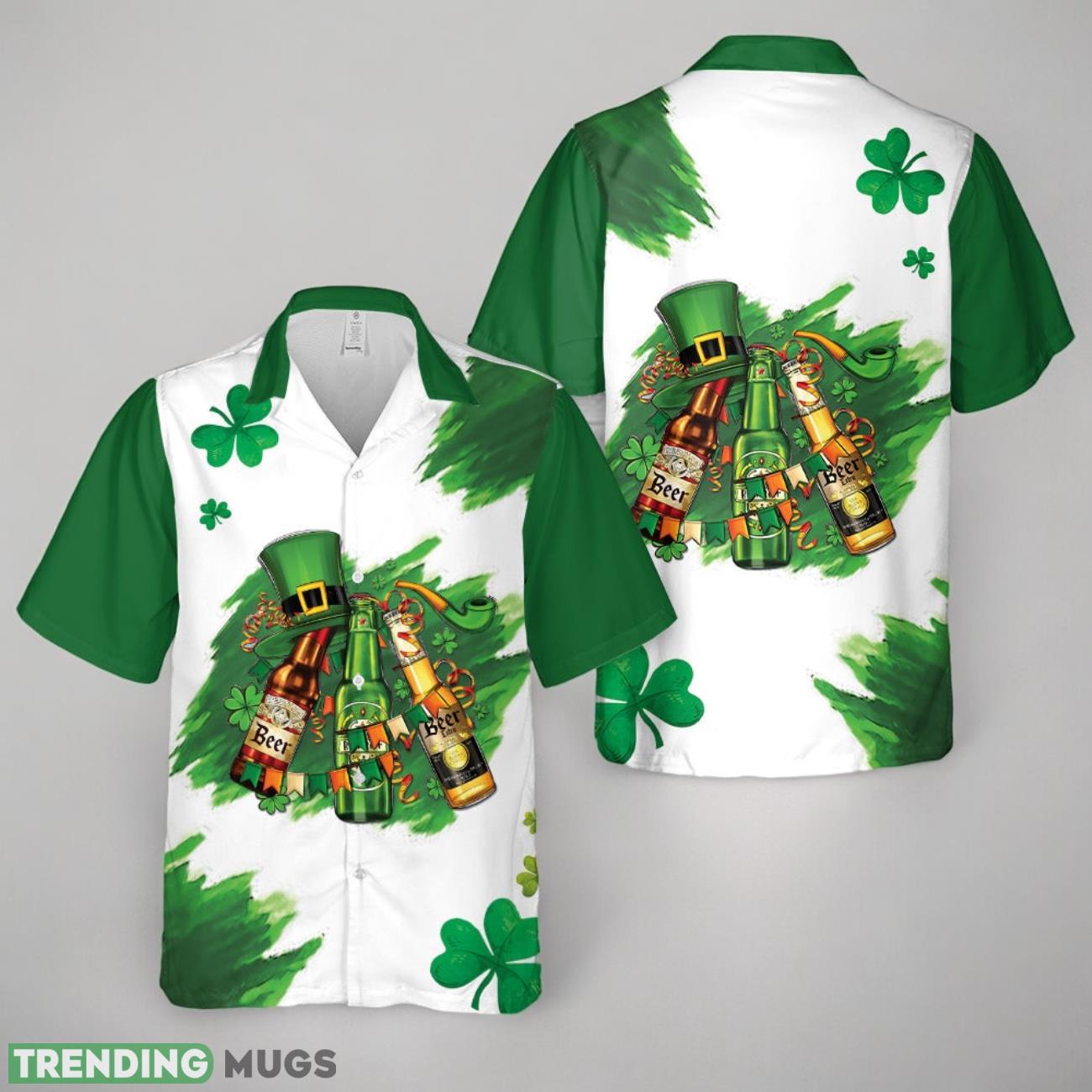 St. Patricks Beers Flags And Hat Hawaiian Shirt Product Photo 1