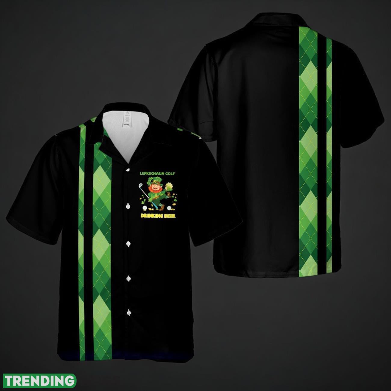 St Patrick's Day Leprechaun Golf Drinking Beer Hawaiian Shirt Product Photo 1 St Patrick's Day Leprechaun Golf Drinking Beer Hawaiian Shirt Product Photo 1