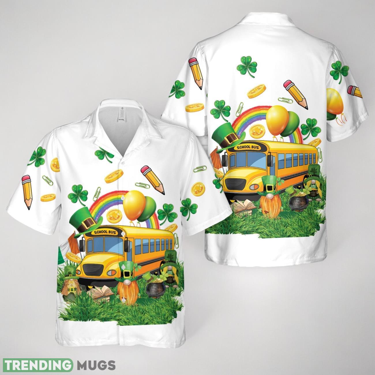 St. Patrick's Day School Bus Hawaiian Shirt Product Photo 1 St. Patrick's Day School Bus Hawaiian Shirt Product Photo 1