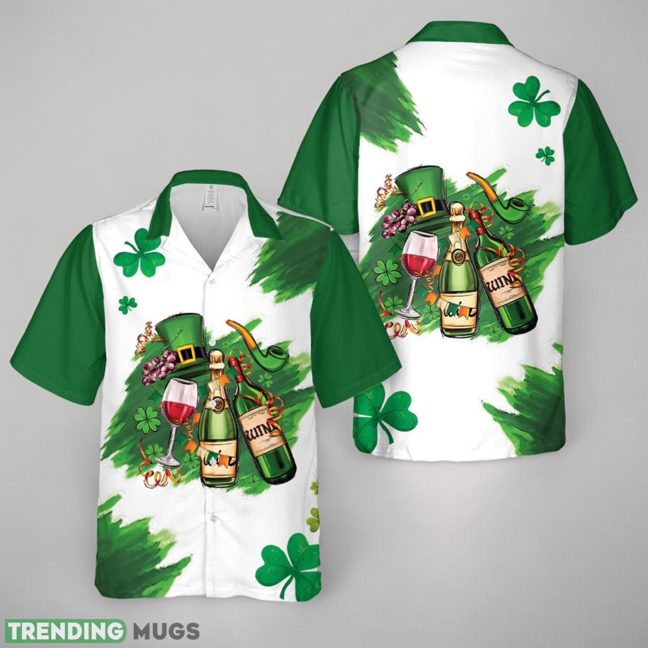 St. Patrick's Wine Flags And Hat Hawaiian Shirt Product Photo 1