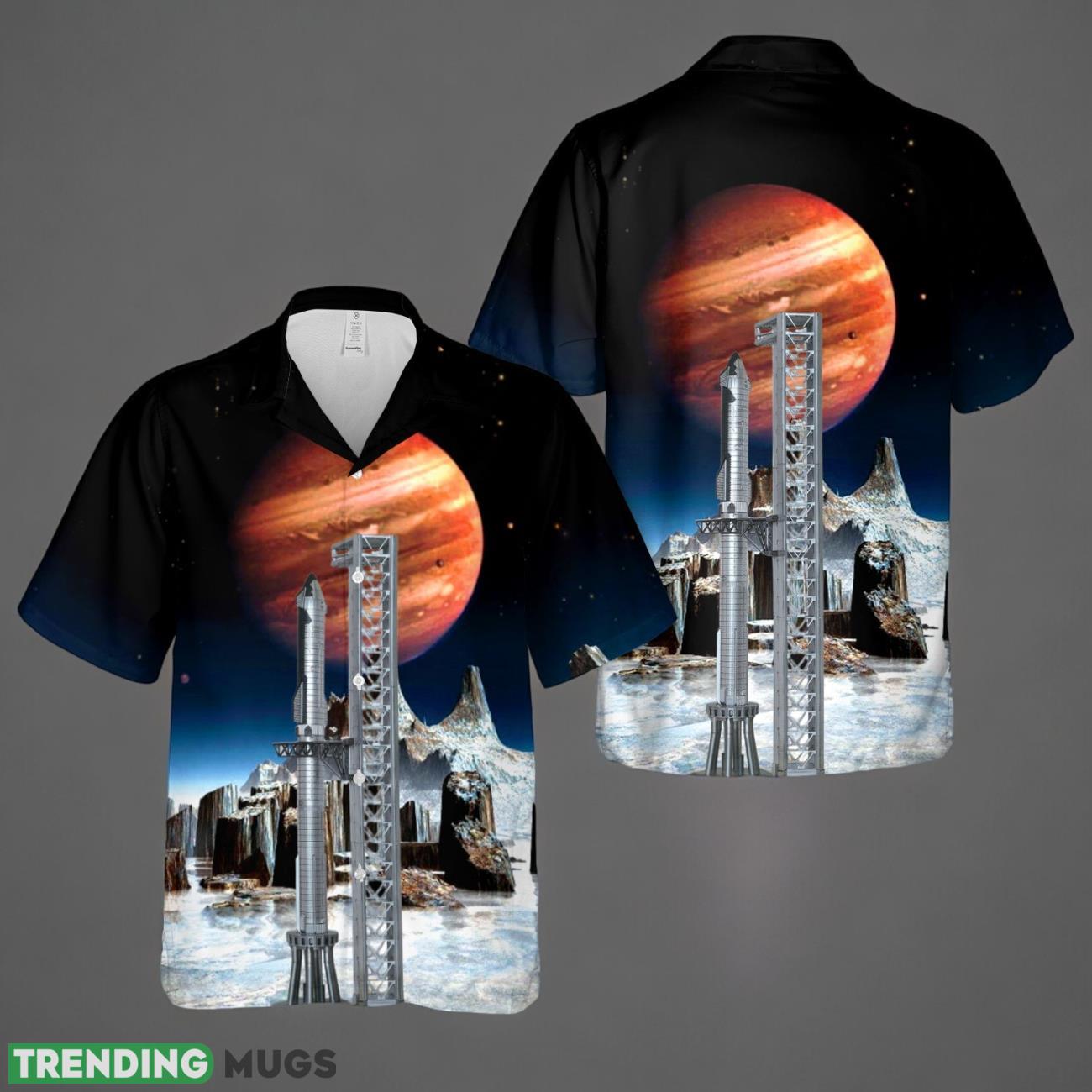 Starship On Launchpad Hawaiian Shirt Product Photo 1 Starship On Launchpad Hawaiian Shirt Product Photo 1