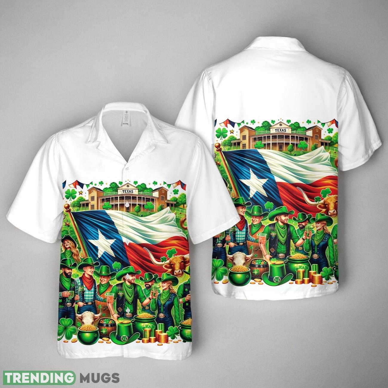 Texas St. Patrick's Day Hawaiian Shirt Product Photo 1