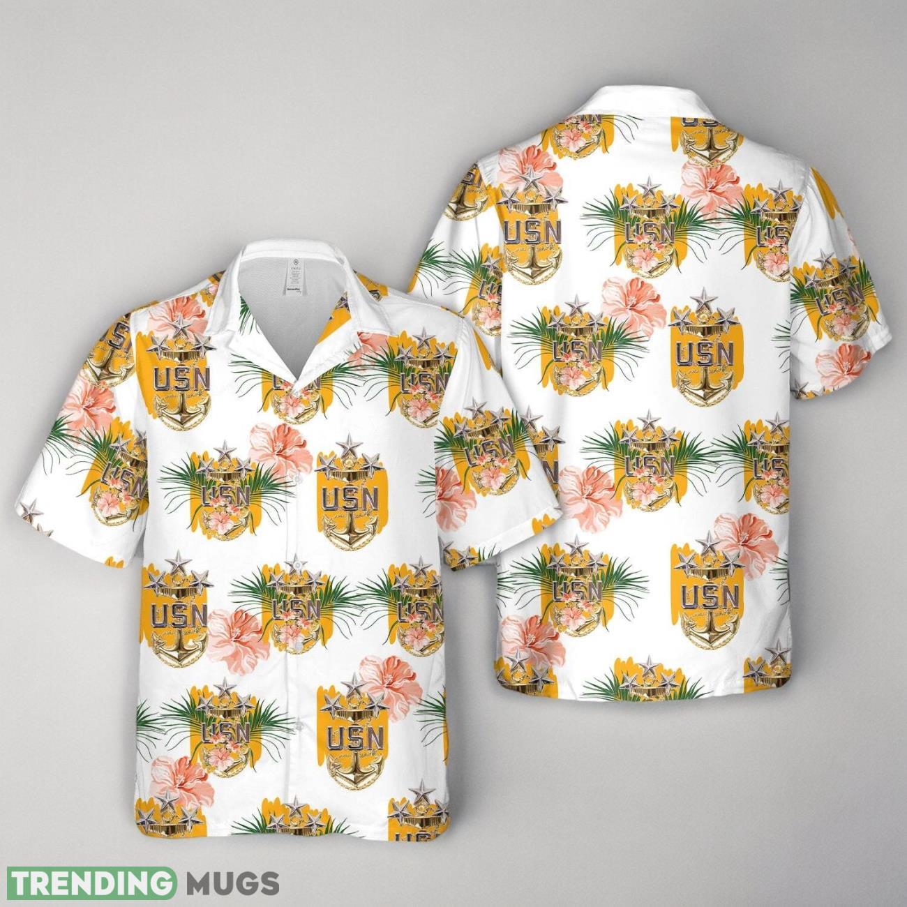US Navy USN Miniature E-9 Master CPO Cap Device Hawaiian Shirt Product Photo 1