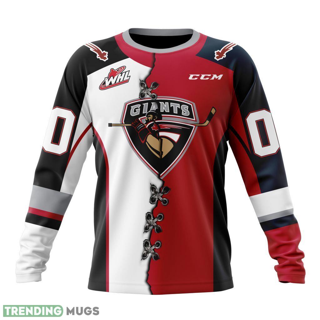 Vancouver Giants Western Hockey League WHL Mix Home And Away Jersey 3D Hoodie, AOP Custom Number And Name 3D All Over Print Vancouver Giants Western Hockey League WHL Mix Home And Away Jersey 3D Hoodie, AOP Custom Number And Name 3D All Over Print