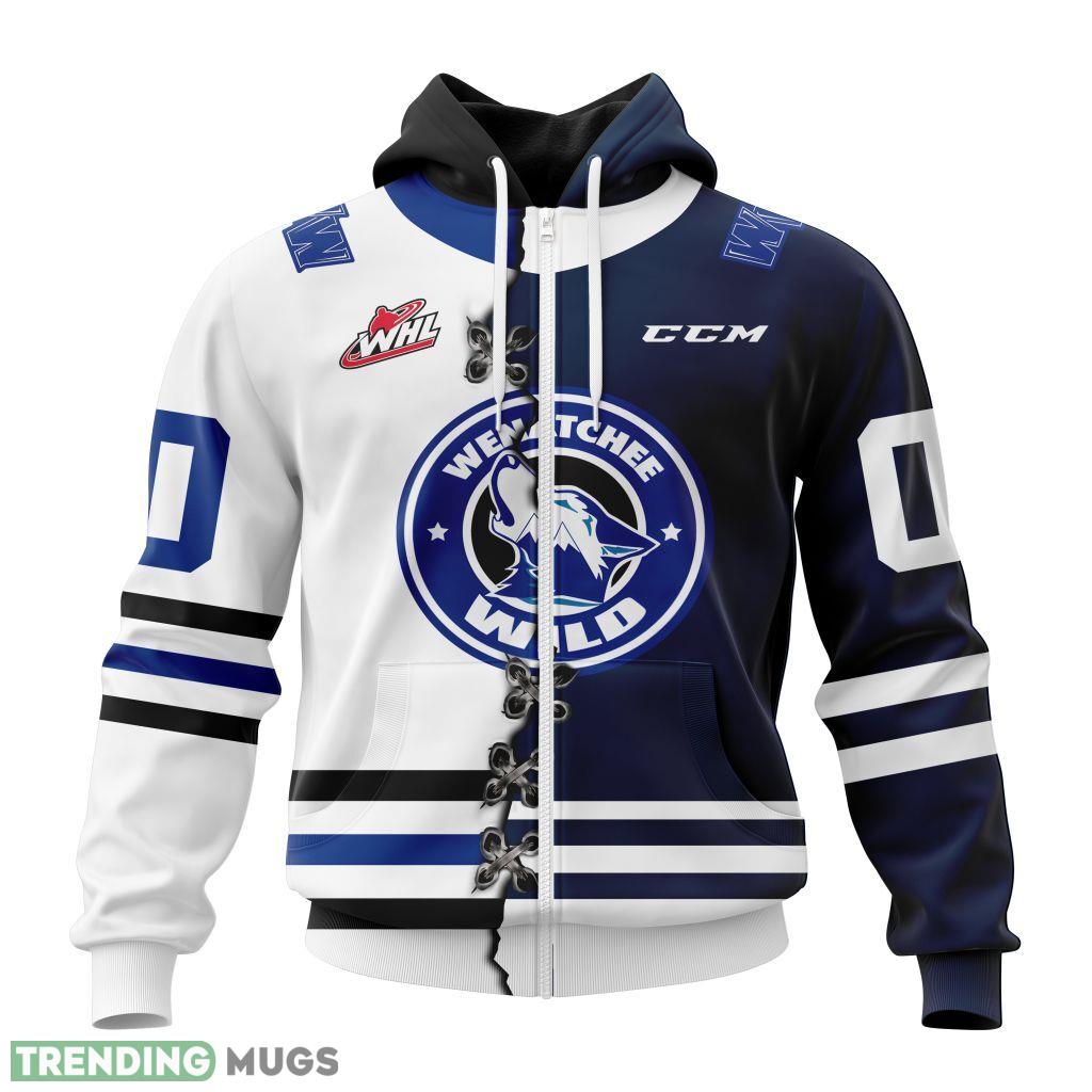 Wenatchee Wild Western Hockey League WHL Mix Home And Away Jersey 3D Hoodie, AOP Custom Number And Name 3D All Over Print Wenatchee Wild Western Hockey League WHL Mix Home And Away Jersey 3D Hoodie, AOP Custom Number And Name 3D All Over Print