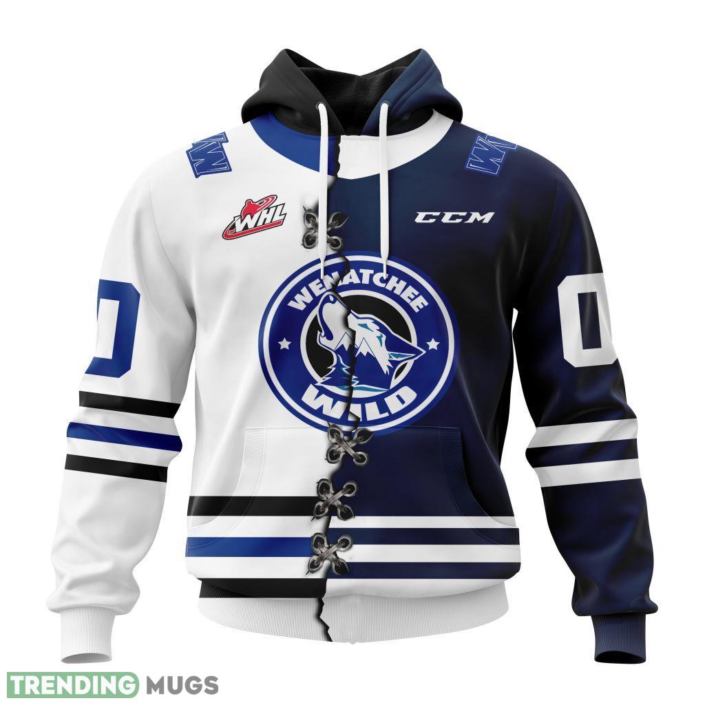 Wenatchee Wild Western Hockey League WHL Mix Home And Away Jersey 3D Hoodie, AOP Custom Number And Name - Wenatchee Wild Western Hockey League WHL Personalized Photo 1 Wenatchee Wild Western Hockey League WHL Mix Home And Away Jersey 3D Hoodie, AOP Custom Number And Name - Wenatchee Wild Western Hockey League WHL Personalized Photo 1