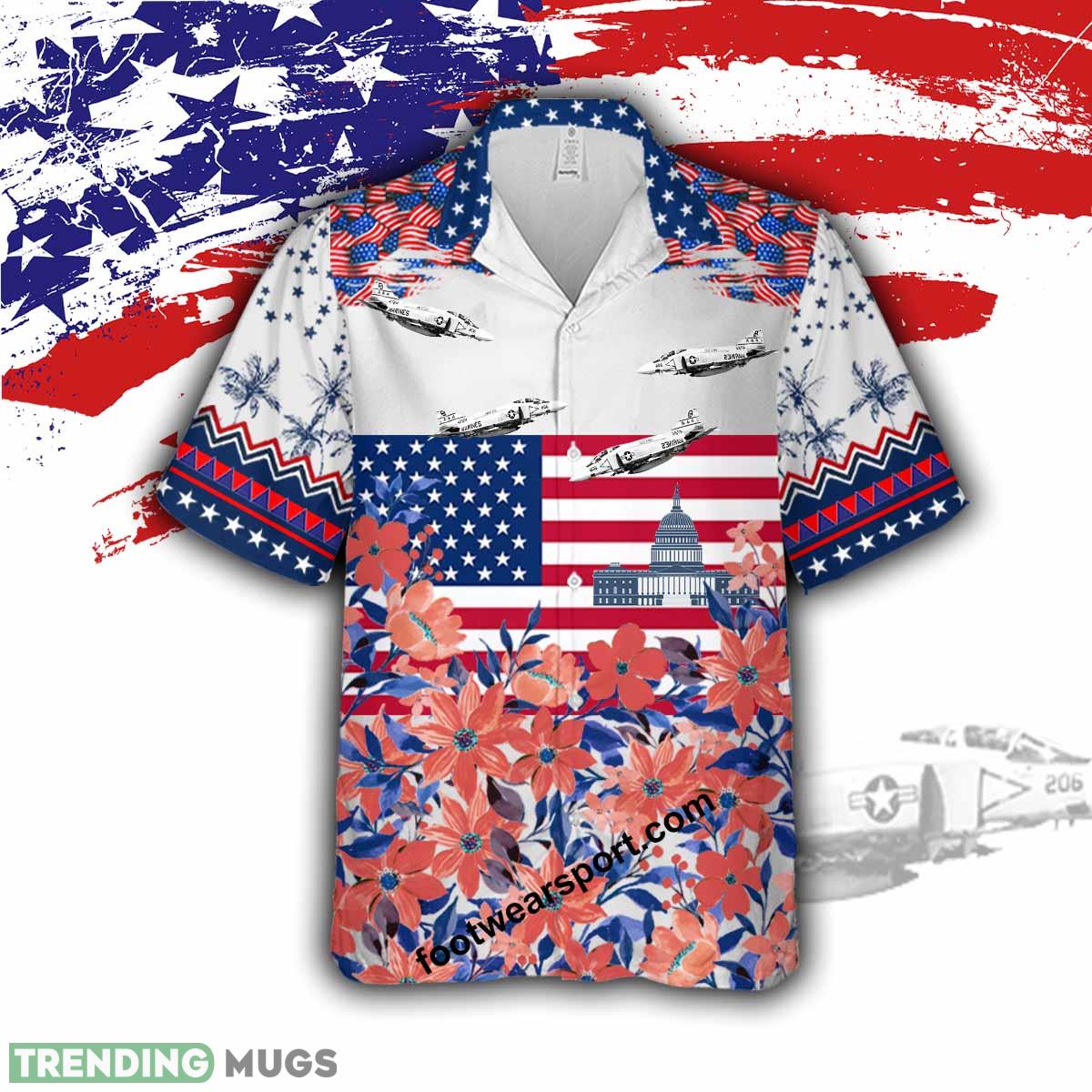 Aircraft USMC F-4 Phantom II F4 Liberty, US Capitol Pattern Independece Day AOP Hawaiian Shirt Gift Beach - USMC F-4 Phantom II F4 Aircraft Veteran Hawaiian Shirt Photo 1 Aircraft USMC F-4 Phantom II F4 Liberty, US Capitol Pattern Independece Day AOP Hawaiian Shirt Gift Beach - USMC F-4 Phantom II F4 Aircraft Veteran Hawaiian Shirt Photo 1