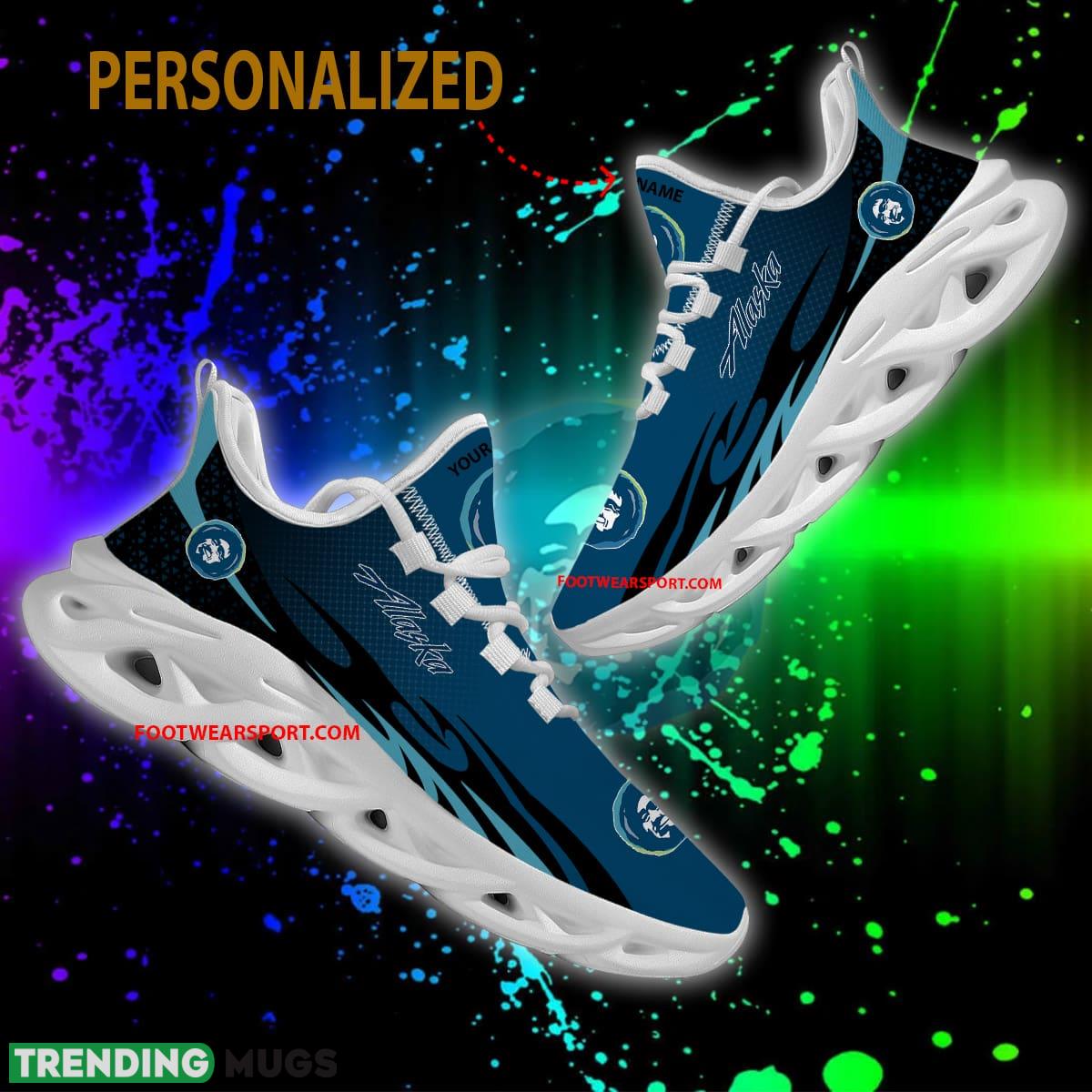 Alaska Airlines Max Soul Shoes Pattern New Sport Sneaker Exclusive Custom Name Max Soul Alaska Airlines Max Soul Shoes Pattern New Sport Sneaker Exclusive Custom Name Max Soul