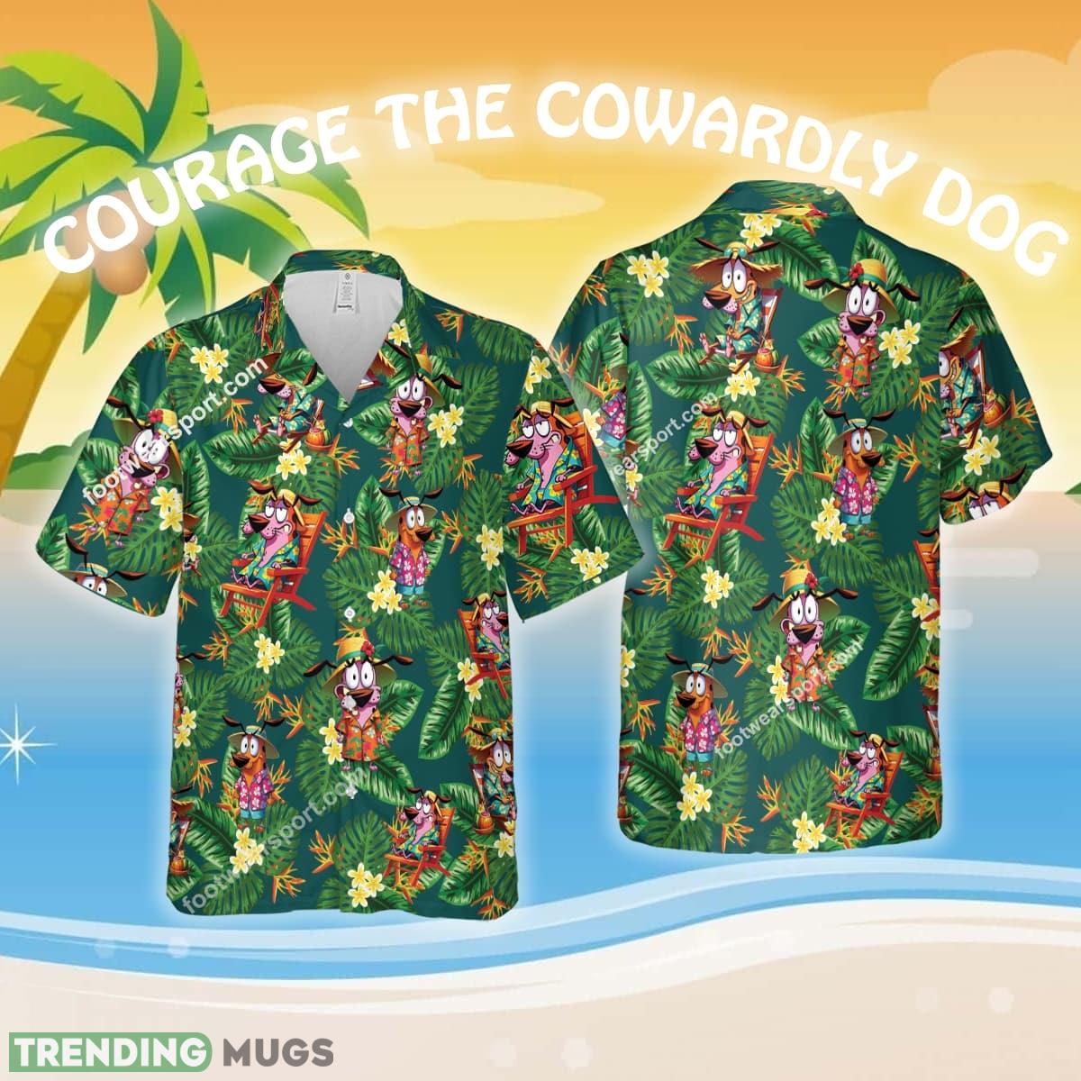 Courage The Cowardly Dog Wear Beach Fashion Flower Hawaiian Shirt Short Sleeve Gift Cartoon - Courage The Cowardly Dog Wear Beach Fashion Flower Hawaiian Shirt Short Sleeve Gift Cartoon