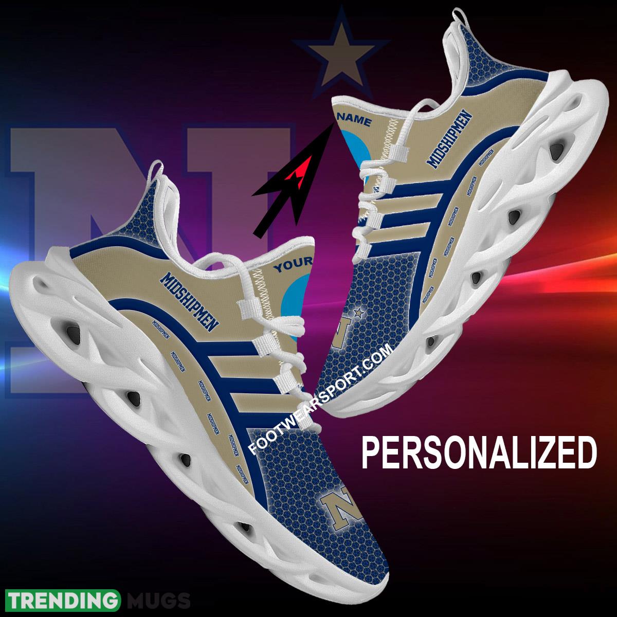 Custom Name NCAA Navy Midshipmen Running Sneaker Fashion For Men Women Fans Max Soul Shoes Max Soul Custom Name NCAA Navy Midshipmen Running Sneaker Fashion For Men Women Fans Max Soul Shoes Max Soul