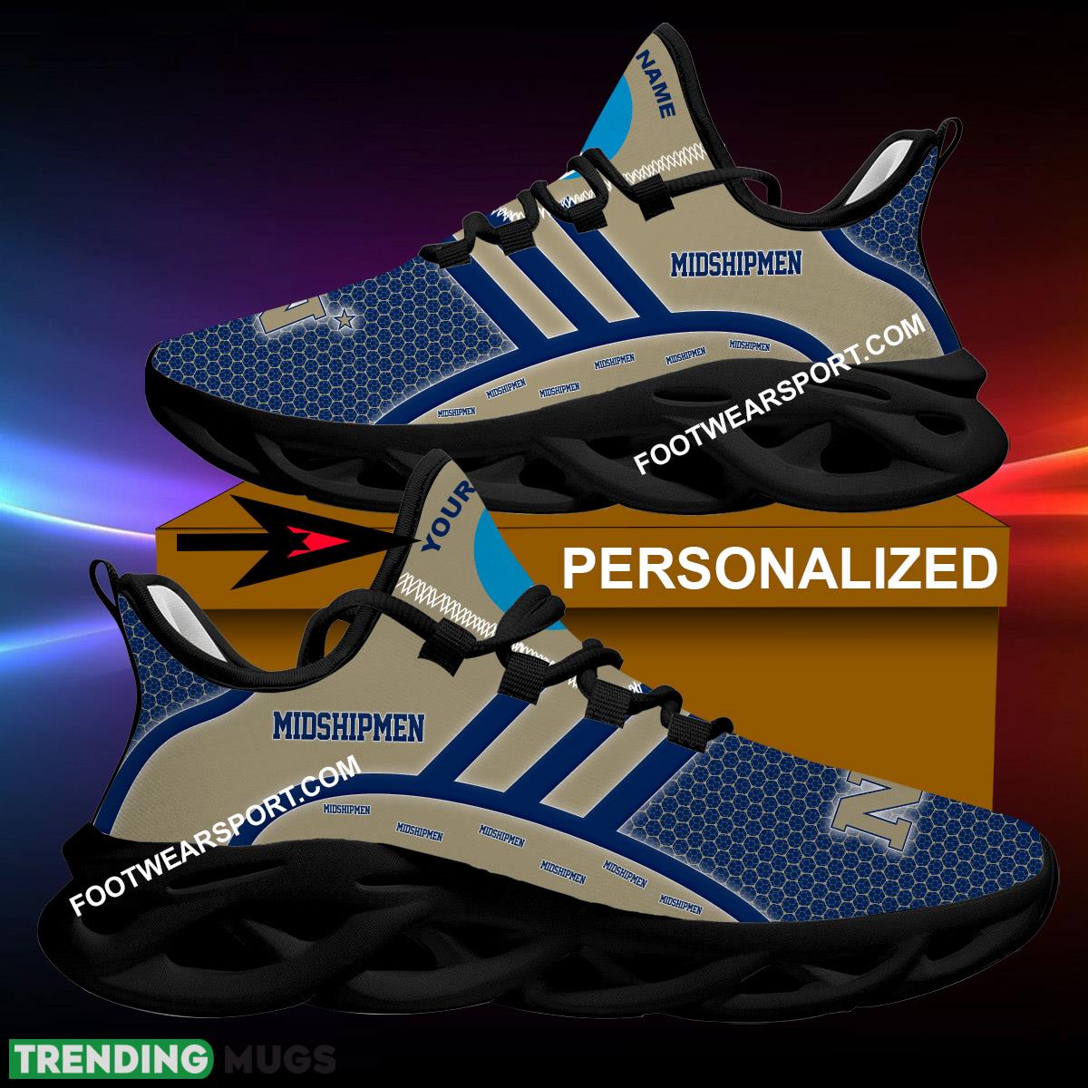 Custom Name NCAA Navy Midshipmen Running Sneaker Fashion For Men Women Fans Max Soul Shoes - NCAA Navy Midshipmen Clunky Shoes New 2024 Personalized_1 Custom Name NCAA Navy Midshipmen Running Sneaker Fashion For Men Women Fans Max Soul Shoes - NCAA Navy Midshipmen Clunky Shoes New 2024 Personalized_1