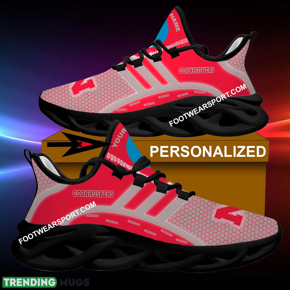 Custom Name NCAA Nebraska Cornhuskers Chunky Sneaker Sign For Men Women Fans Max Soul Shoes - NCAA Nebraska Cornhuskers Clunky Shoes New 2024 Personalized_1 Custom Name NCAA Nebraska Cornhuskers Chunky Sneaker Sign For Men Women Fans Max Soul Shoes - NCAA Nebraska Cornhuskers Clunky Shoes New 2024 Personalized_1