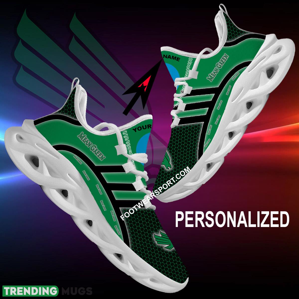 Custom Name NCAA North Texas Mean Green Sport Sneaker Imprint For Men Women Fans Max Soul Shoes Max Soul Custom Name NCAA North Texas Mean Green Sport Sneaker Imprint For Men Women Fans Max Soul Shoes Max Soul