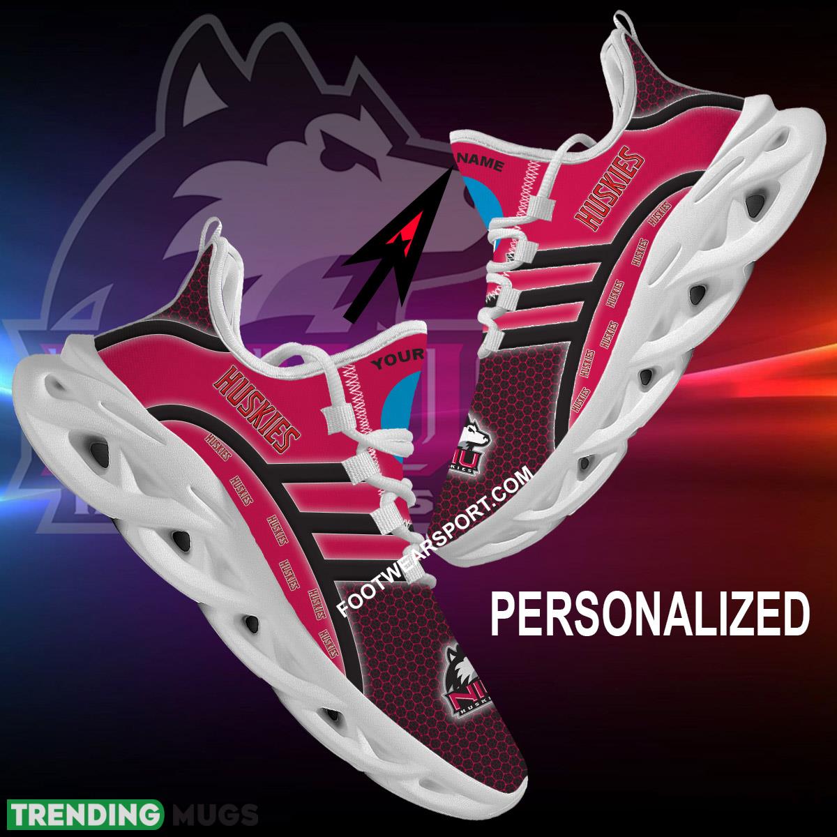 Custom Name NCAA Northern Illinois Huskies Chunky Sneaker Imagery For Men Women Fans Max Soul Shoes Max Soul Custom Name NCAA Northern Illinois Huskies Chunky Sneaker Imagery For Men Women Fans Max Soul Shoes Max Soul