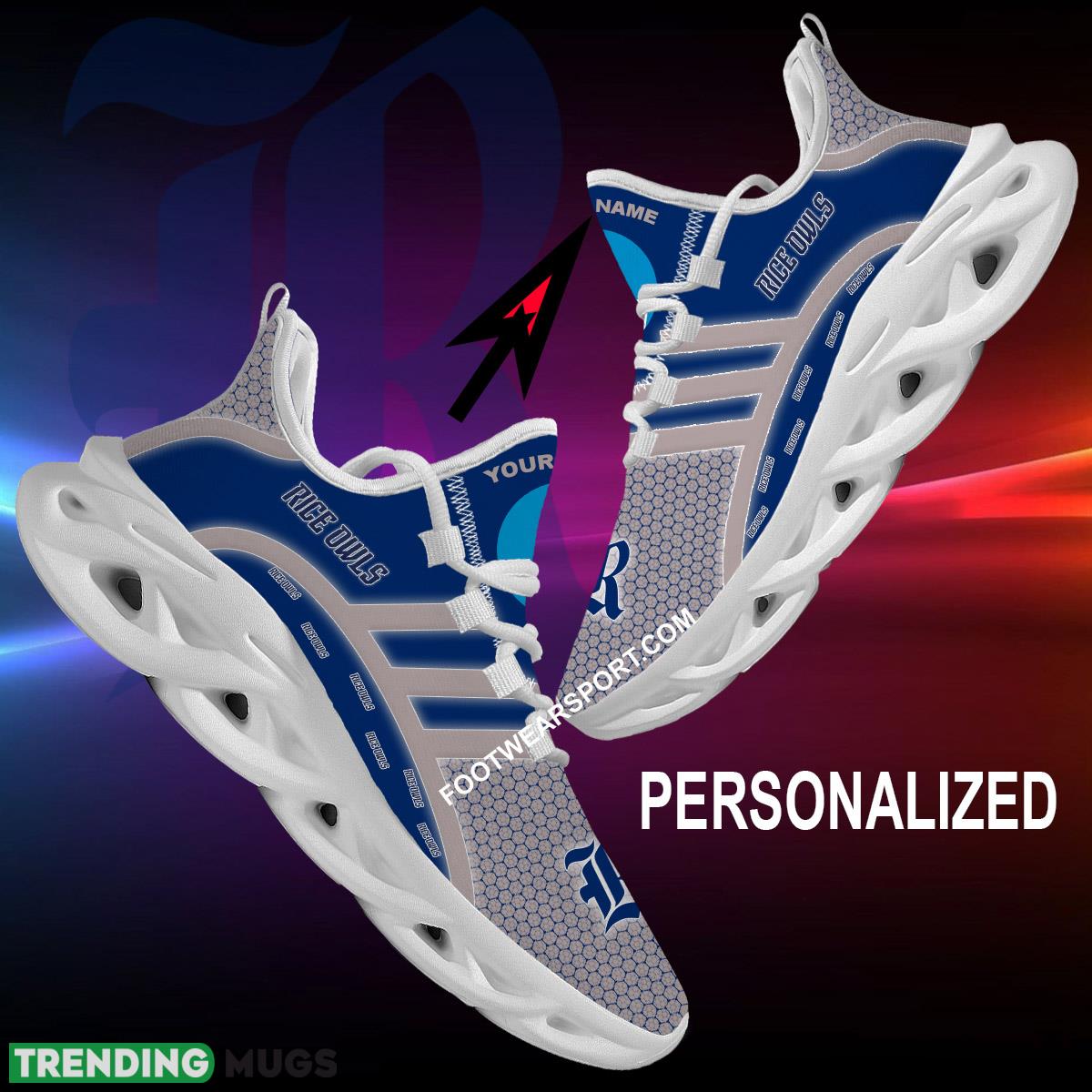 Custom Name NCAA Rice Owls Sport Sneaker Represent For Men Women Fans Max Soul Shoes Max Soul Custom Name NCAA Rice Owls Sport Sneaker Represent For Men Women Fans Max Soul Shoes Max Soul